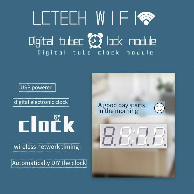 Modulo orologio WiFi tubo digitale orologio automatico da 0.8 pollici orologio elettronico digitale fai da te