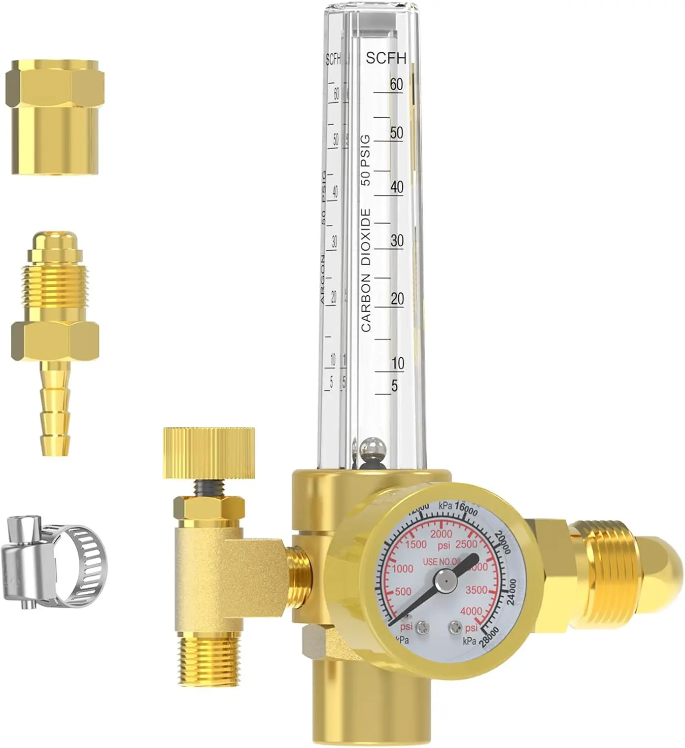 

Регулятор расхода газа (аргон, CO2) для сварки MIG/TIG с манометром