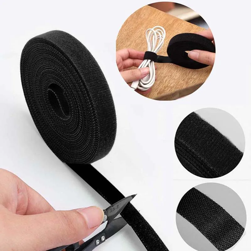 1/5M Cable Organizer USB Cable Management Wire Winder Tape Free Cut Earphone Mouse Cord Ties Multi-functional DIY Cable Ties