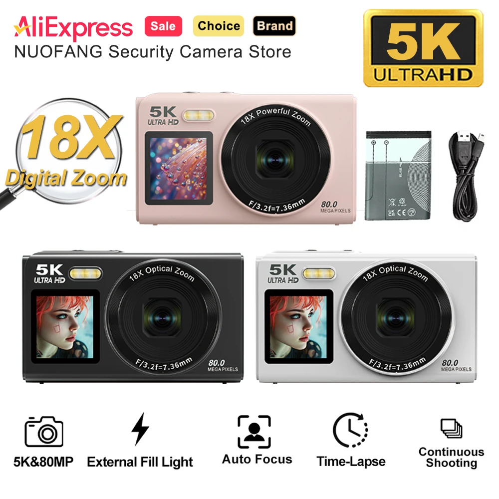 5K 80MP Digital Cam…