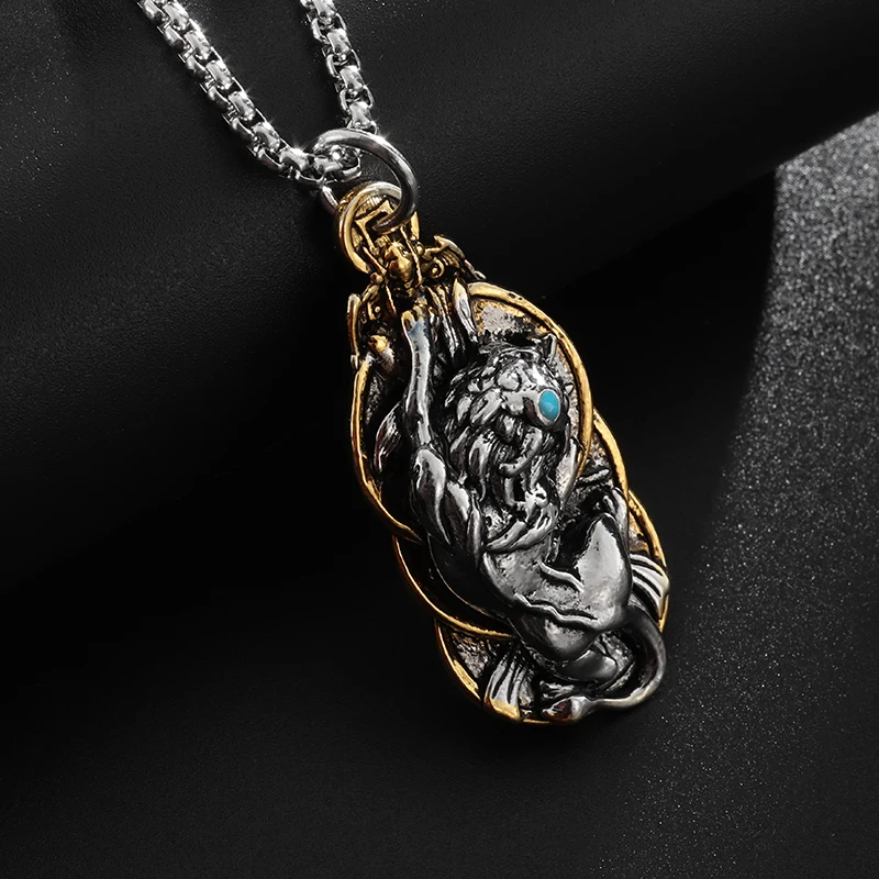 New Retro Old-Fashioned Pixiu Jirui Beast Pendant Necklace Men and Women Unique Evil Spirits Lucky Jewelry Accessories