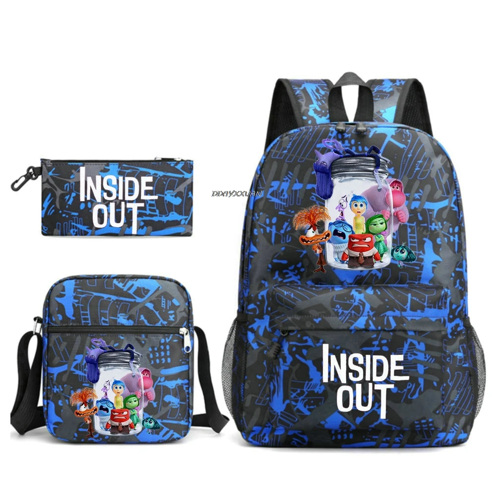 inside out2 Backpack Pencil Bag Cartoon Stitch Kindergarten Meal Case Boy Girl Shoulder Bag Children Schoolbag Gifts