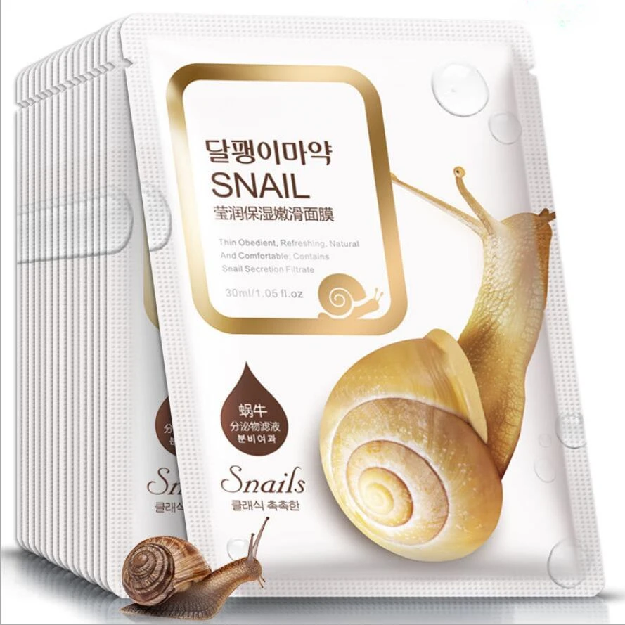 

Bioaqua Sheet Mask Snail Essence Facial Mask Skin Care Face Mask Remove Blackheads Hydrating Moisturizing Korean Skin Care