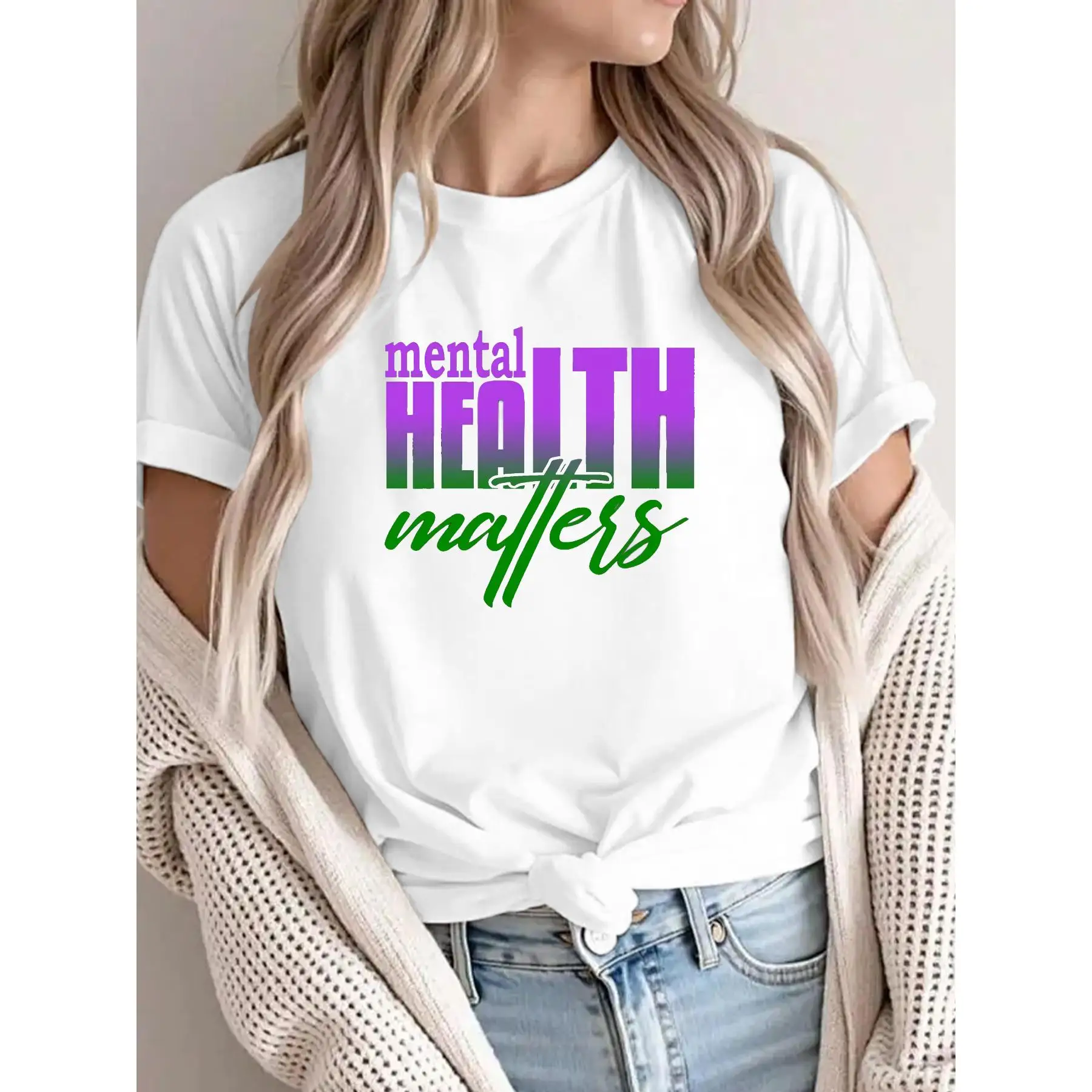 

Awareness - Driven T - Shirt Emphasizing the Significance of "mental HEALTH matters"