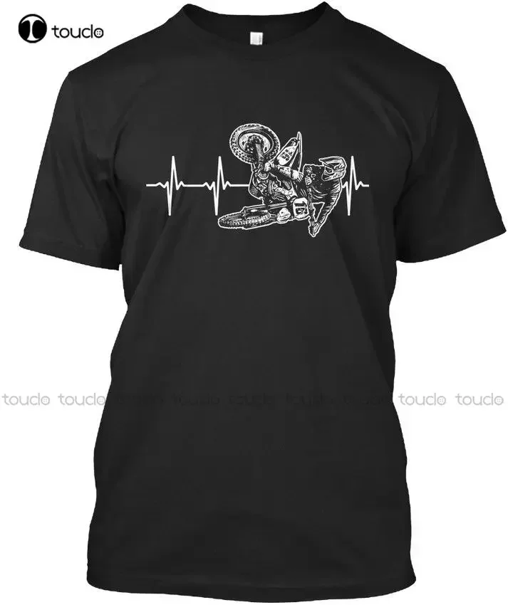New Fashion Men Tops Tees Free Shipping Motocross Dirt Biker Mx Offroad Heartbeat Stylisches Movie Tee Shirt fashion funny new