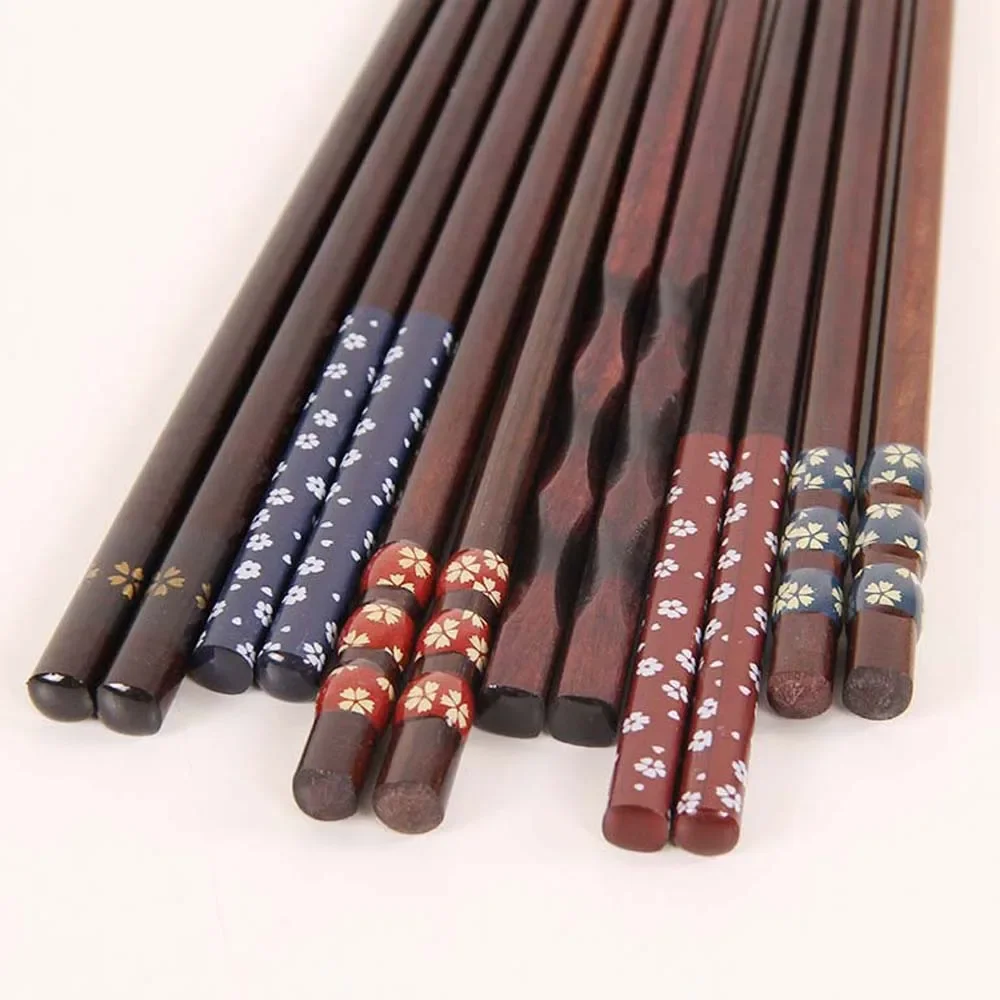 Healthy Beauty Pattern Tableware Handmade Cooking Chopsticks Wood Chopsticks Kitchen Tools Dinnerware Sushi Chopsticks