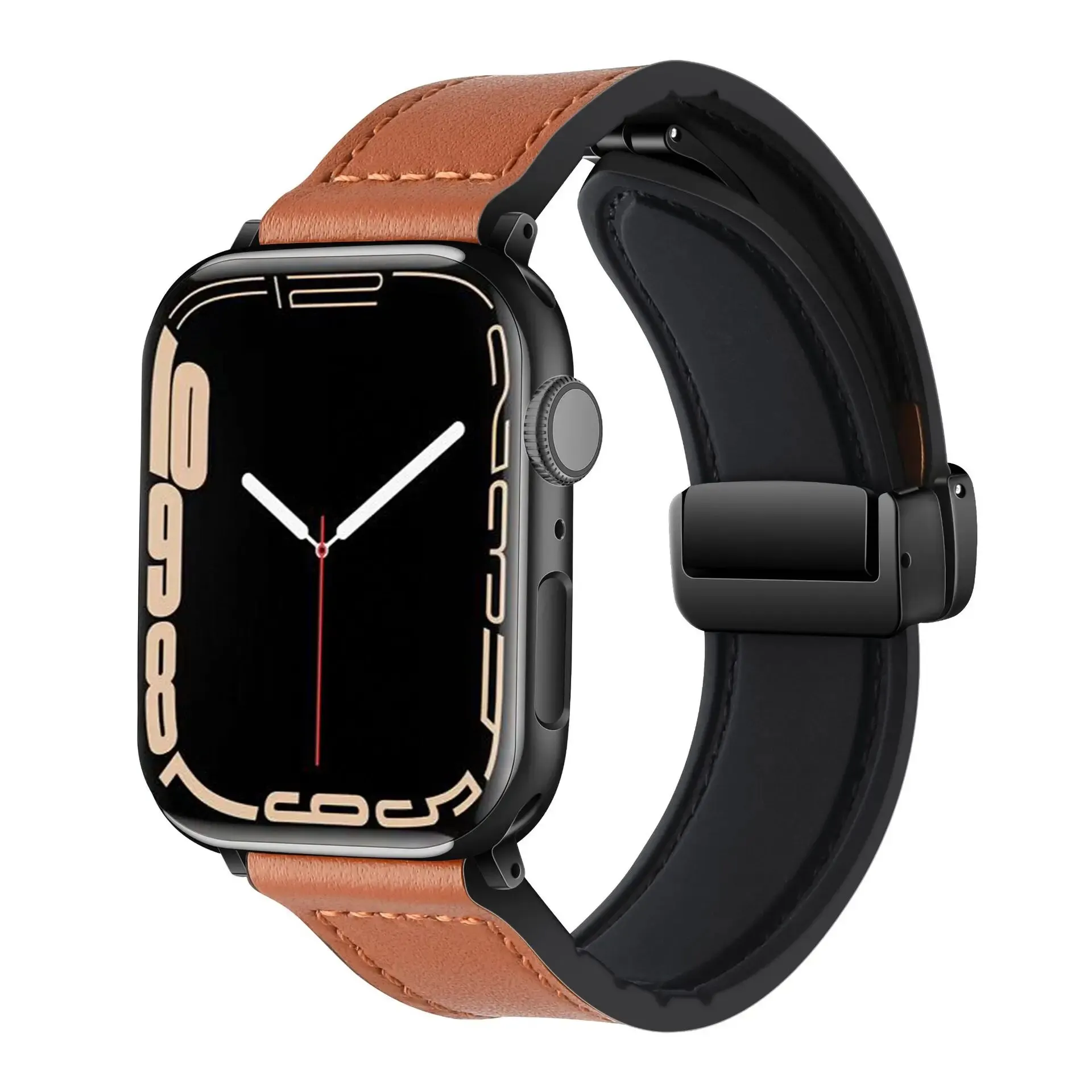 Strap for Apple watch band 45mm 44mm 40mm 42 41mm Ultra 49mm Genuine Leather+Silicone bracelet correa iWatch series 9 8 7 6 5SE