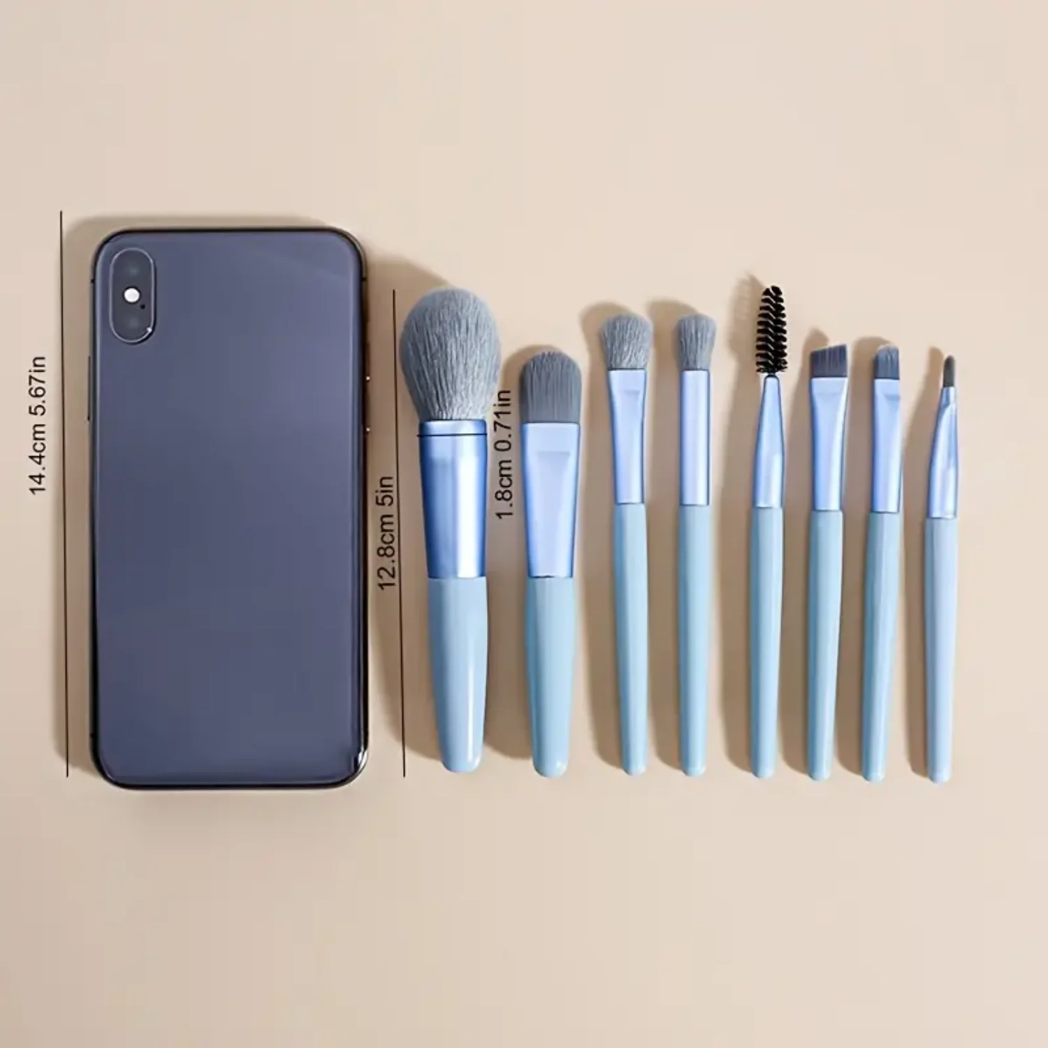 8 Pcs Makeup Brushes Set Portable Blush Eye Shadow Beauty Tools - Complete Set of Brushes