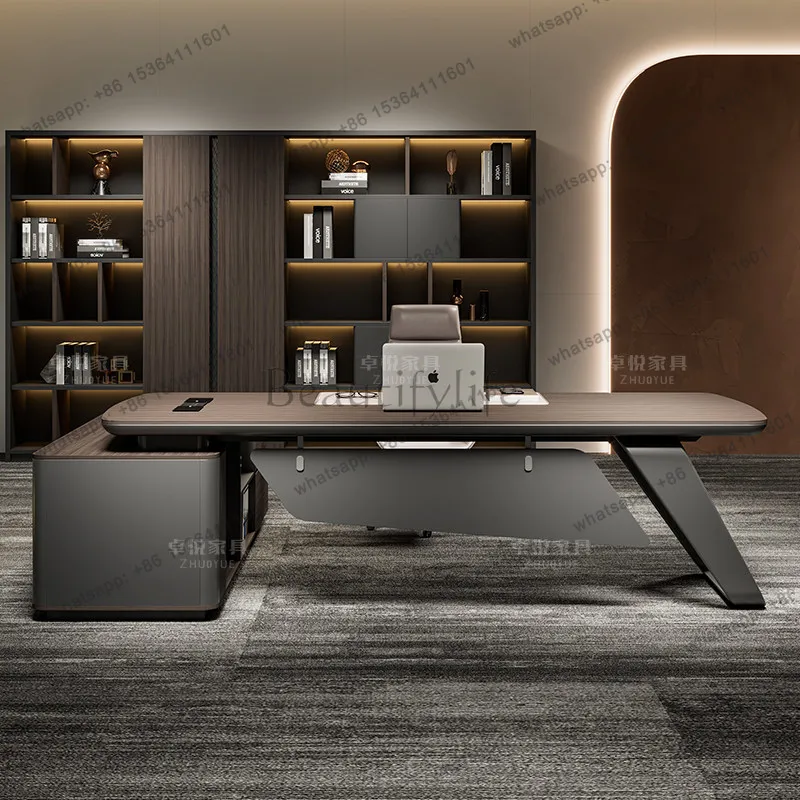 FG Light luxury high end baked paint office desks and workstations gaming desk Computer desk Room desks furniture office table