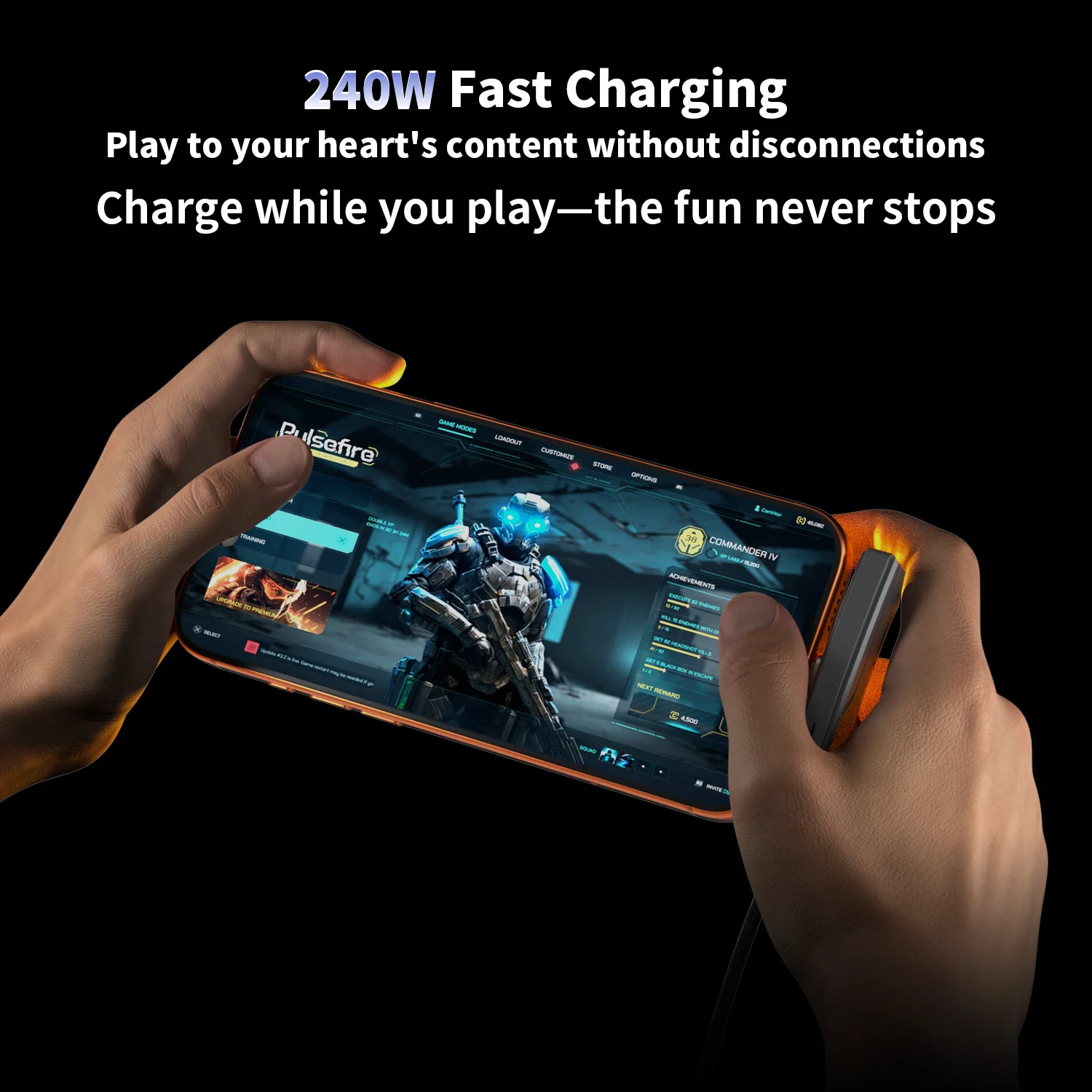 2-IN-1 USB + Type C 240W Fast Charging Cable With Foldable Holder Type-C Quick Charge Line USB Mobile Phone Stand Charge Wire
