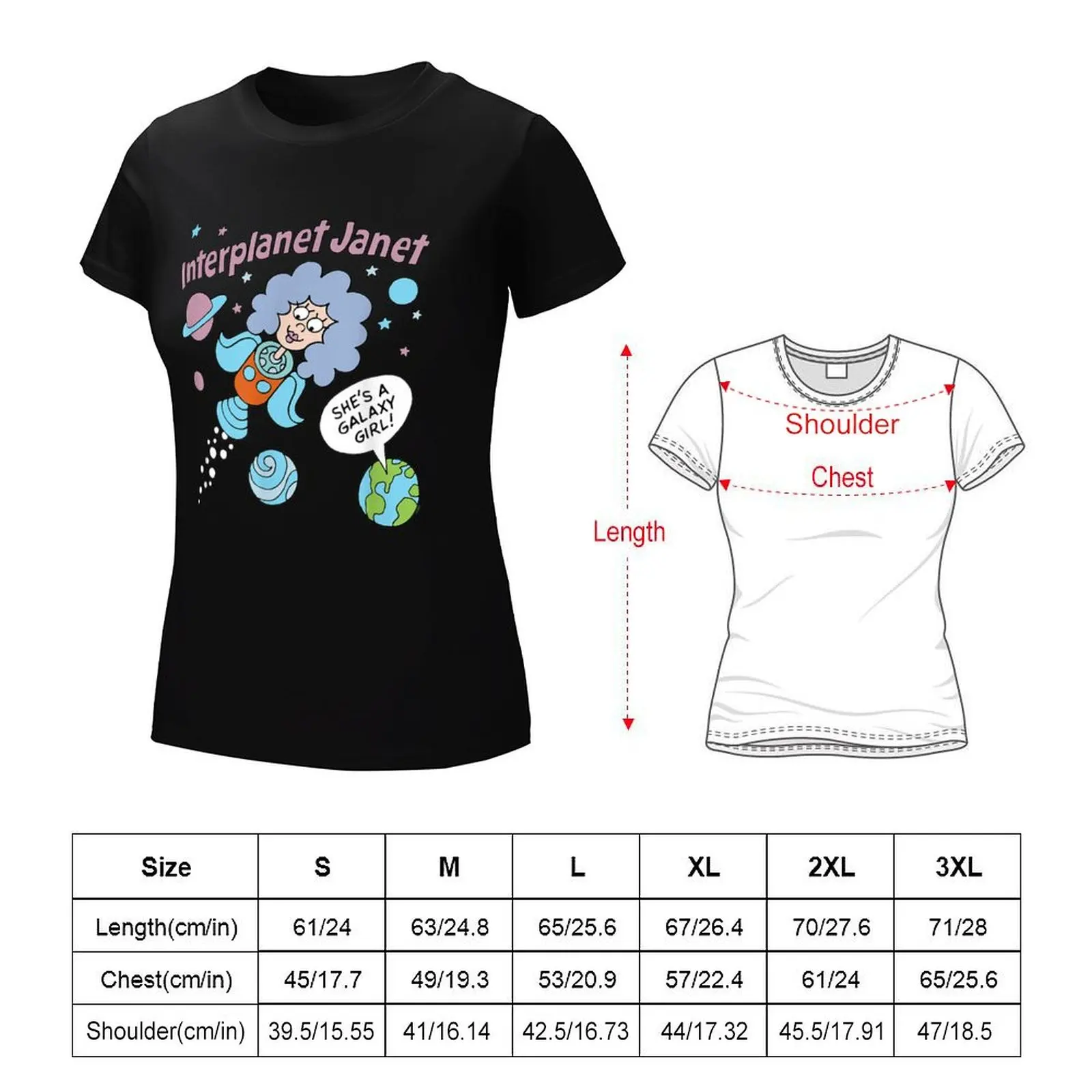 Interplanet Janet T-shirt plus size tops cute tops Blouse t-shirts for Women pack