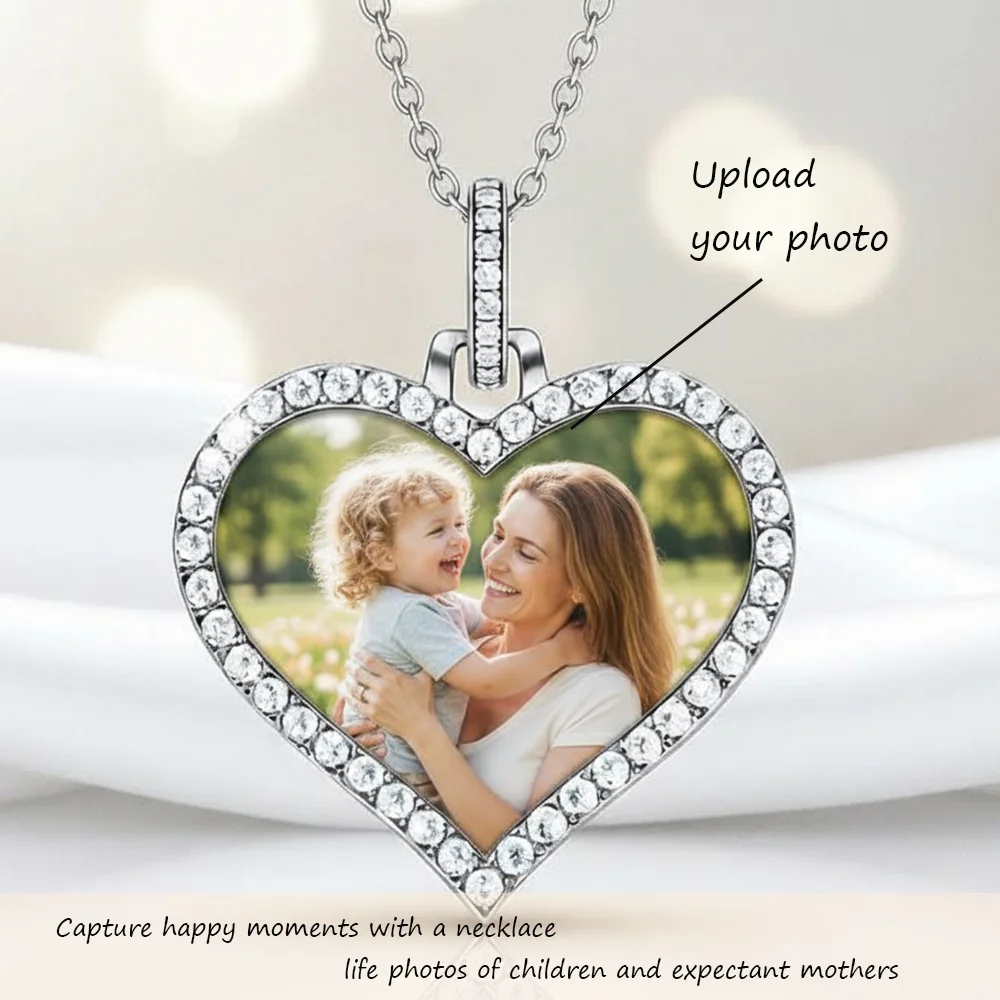 

Bespoke Newborn Photo Pendant Necklace Baby Arrival Engraved Birth Info Jewelry Precious Token Ideal For Mom And Friend Gift Mom