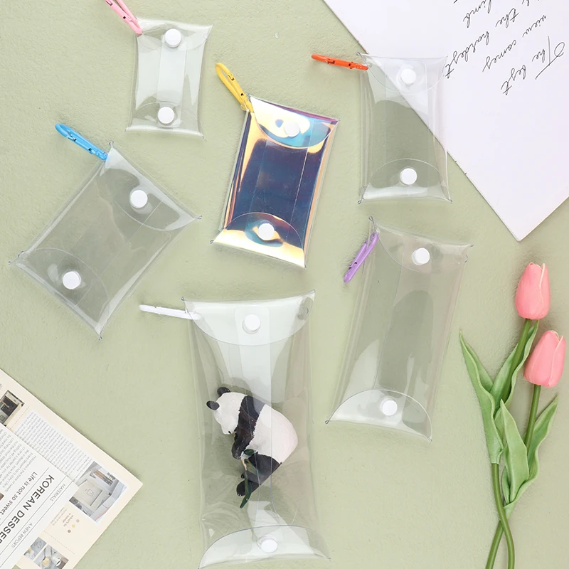 Dainty Anime Toy Display Pouch Clear Coin Wallet Keychain Ornament Square Organizer for Lipstick Key Earphone Storage Bag
