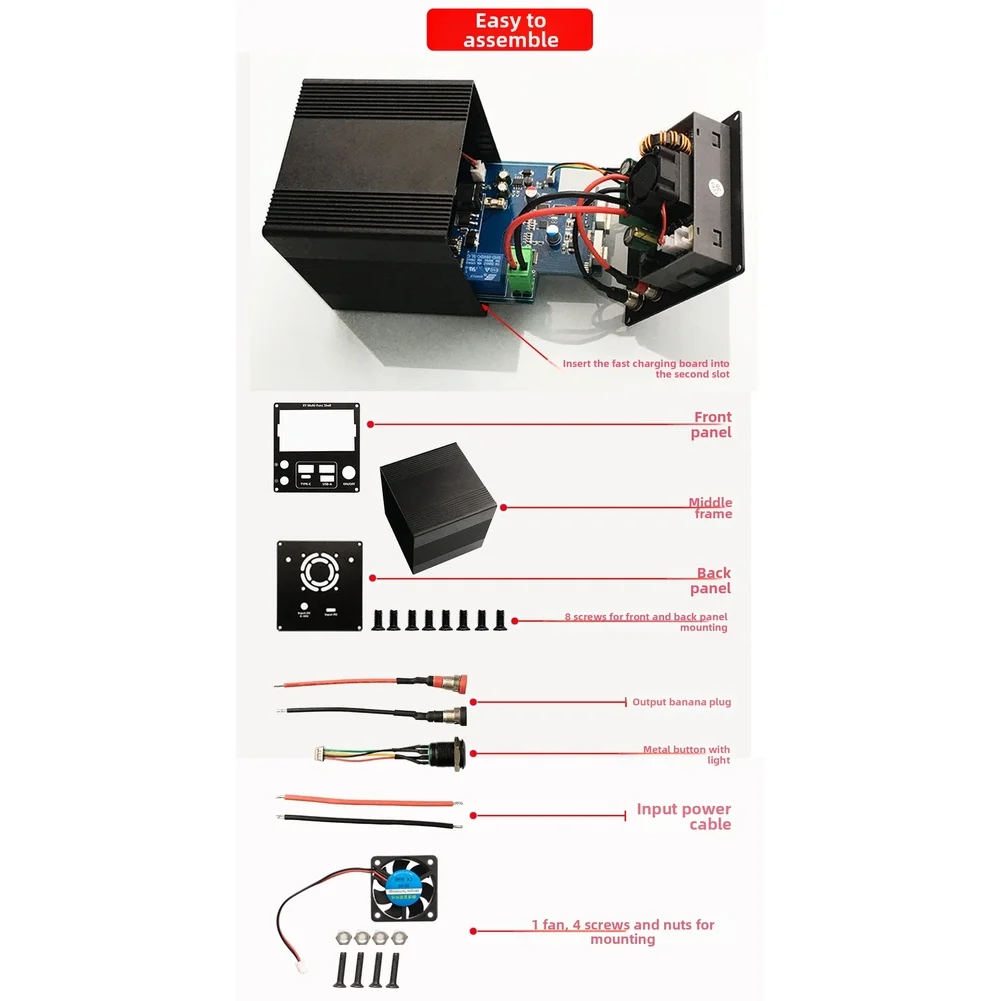 CNC Machined Aluminum Enclosure XYS3606 Kit for DIY Power Applications with PD Fast Charging Support 84 83 90mm Dimensions