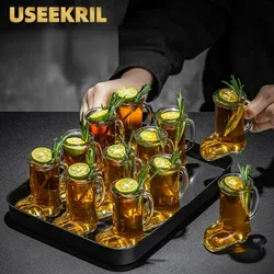 6/9/12Pcs Mini Boot Shot Glass Cups Creative Cocktail Glasses Cups Beer Mugs Set With Handle Tequila Shot Glasses Cup Bar Tools
