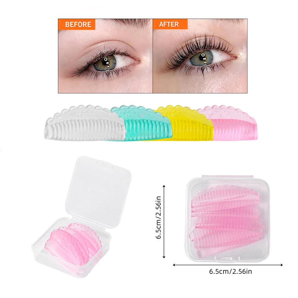 

4Pairs Silicone Eyelash Perming Lamination Pad Reusable Lash Lifting Rods Kit 3D Eyelash Curler Accessories