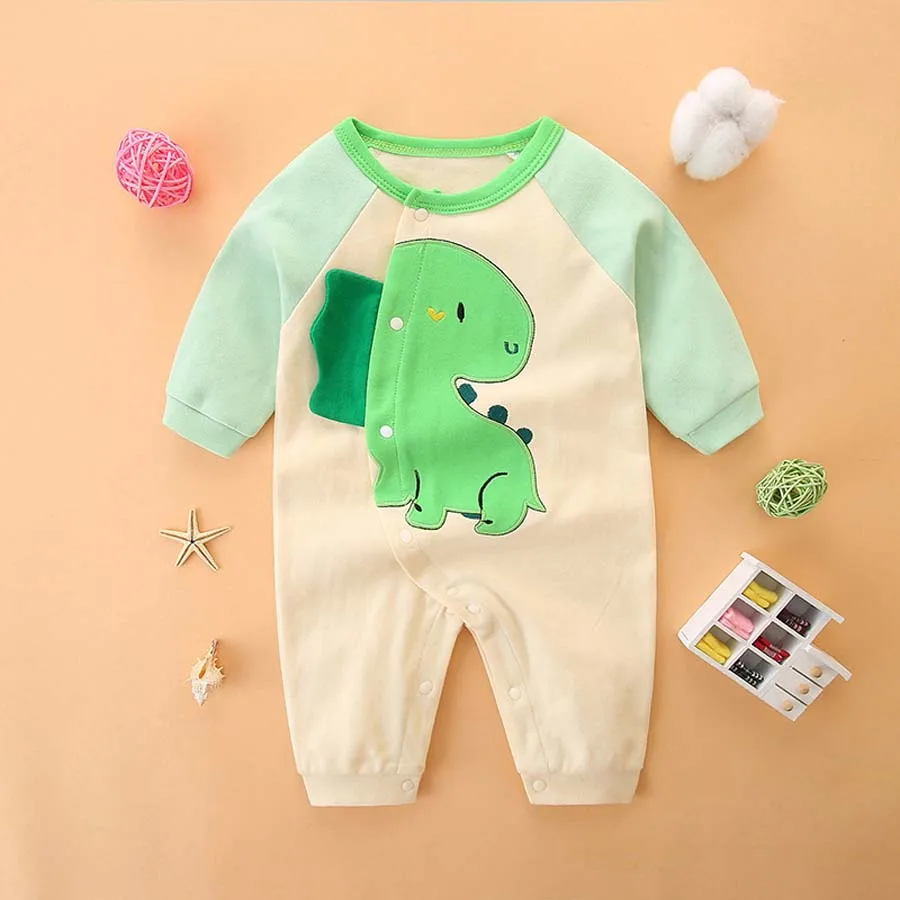 Newborn baby clothes, spring and autumn animal patterns, long sleeved jumpsuit, baby summer jumpsuit, thin crawling suit, jumpsu