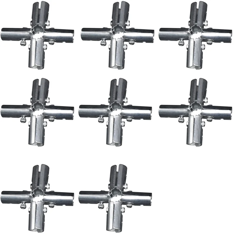 Galvanized 4-Way For Cross Connector for Steel Pipe Structures 25mm or 32mm Diameter 2.0mm / 2.5mm Wall Thickness