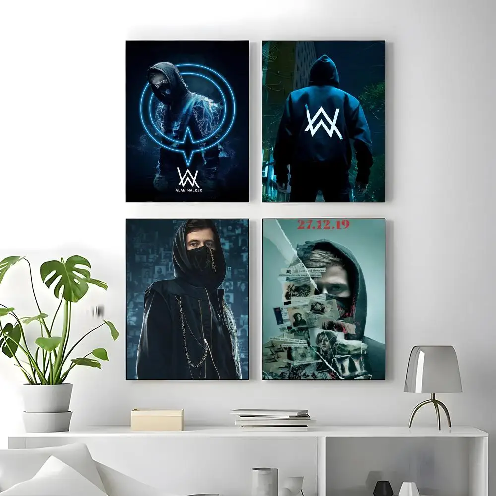 Singer Alan Walker Poster Self-adhesive Art Waterproof Paper Sticker Coffee House Bar Room Wall Decor
