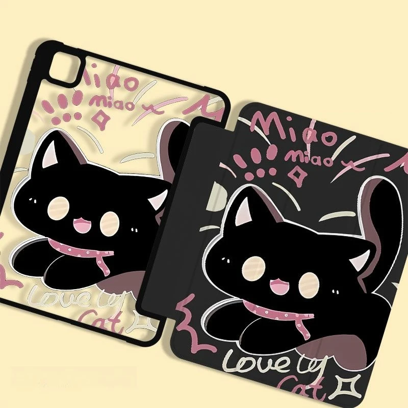 

Акриловый чехол с мультяшным котом для iPad Pro 11 дюймов Air6 7 11th A16 Mini7 8,3 дюйма, противоударный чехол 9 10,2 5 6, 9,7 Air2 Air3 10,5
