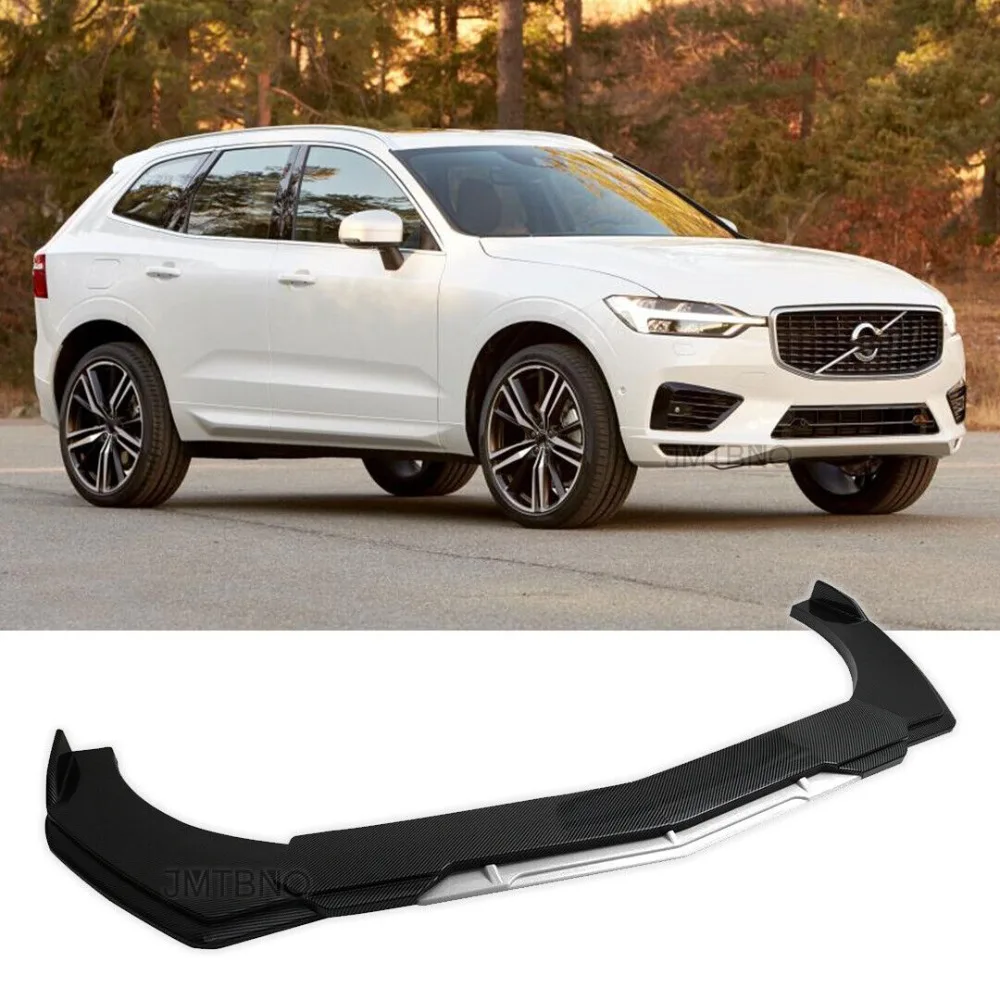 

For Volvo XC60 XC40 XC90 5Pcs Front Bumper Lip Spoiler Splitter Carbon + White United States