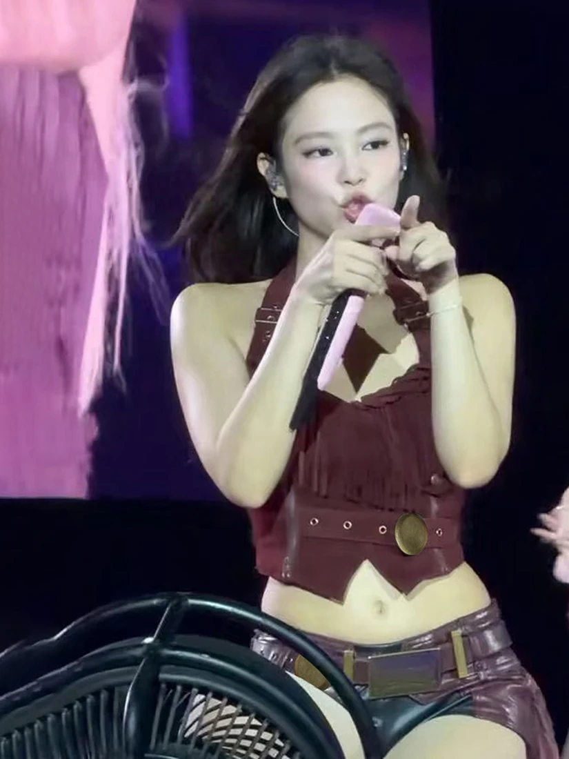 WEIRD PUSS Jennie-Chaleco Ne ajustable con diseño de borla para mujer, Top ajustado de poliéster, LICRA, longitud ort, ropa informal