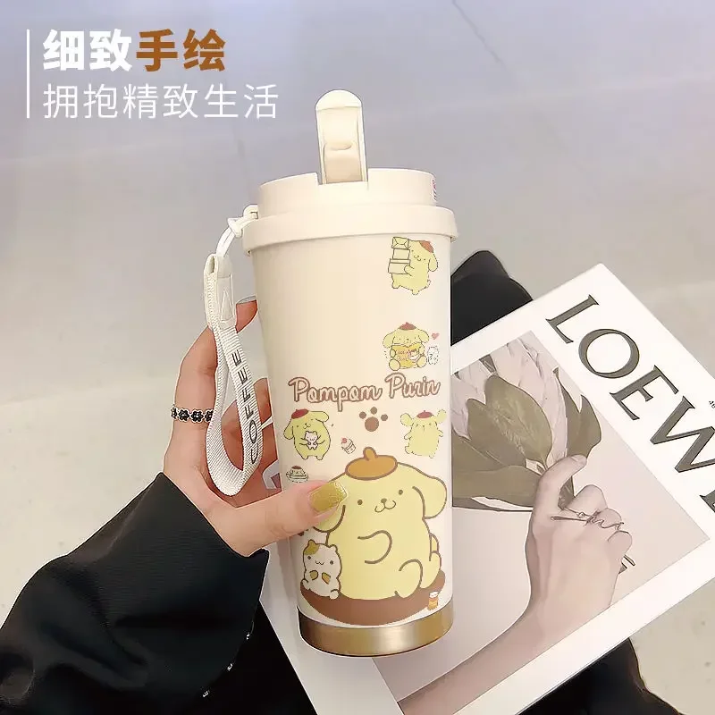 PomPomPurin аниме Sippy чашка для хранения милый мультяшный Sanrio Ins Kawaii большой емкости термос чашка для воды рождественские подарки для девочек