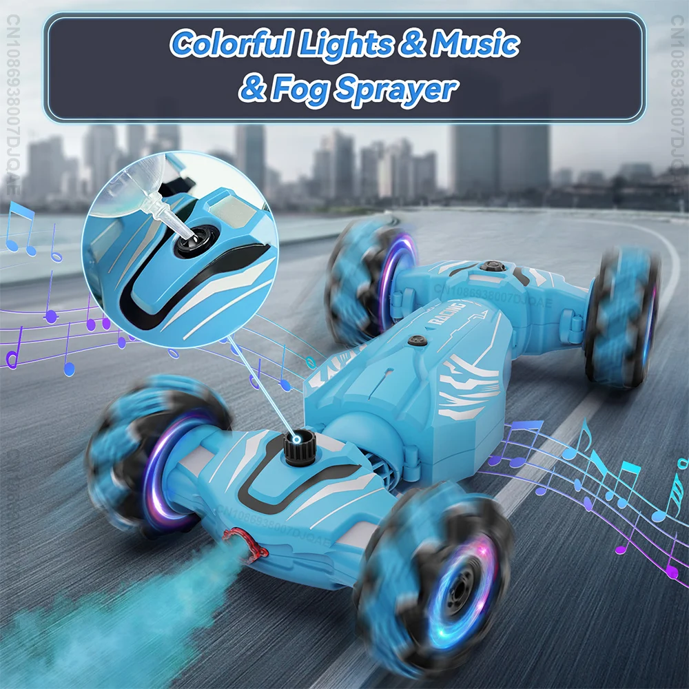 2.4G RC Drift Stunt Car Children Double Sided Flip 360 Degree Rotation Gesture Induction Deformation Twist Climbing Car Toy Gift