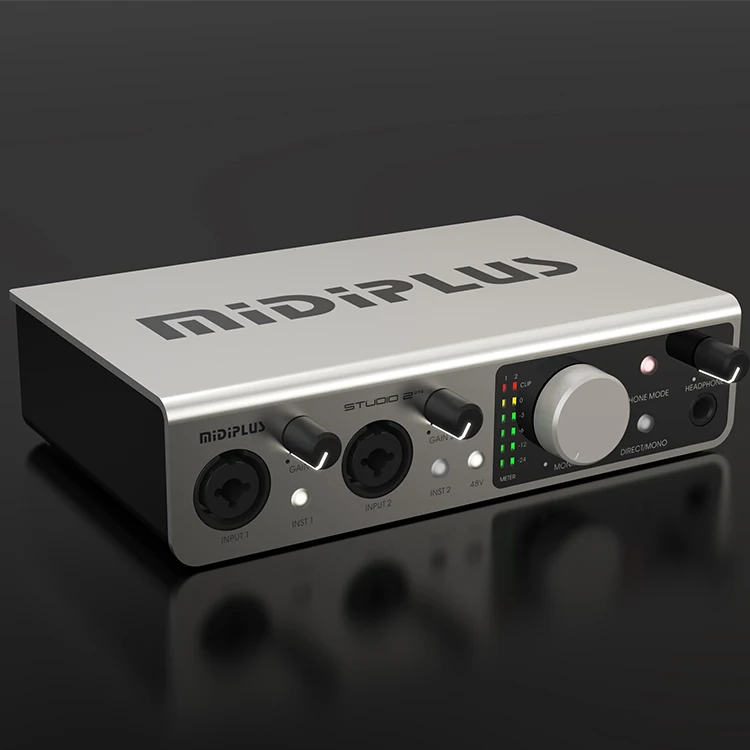 midiplus Studio 2 OTG External Audio Interface 2In2Out Computer USB PC Sound Card Recording Live Dubbing Audio Interface