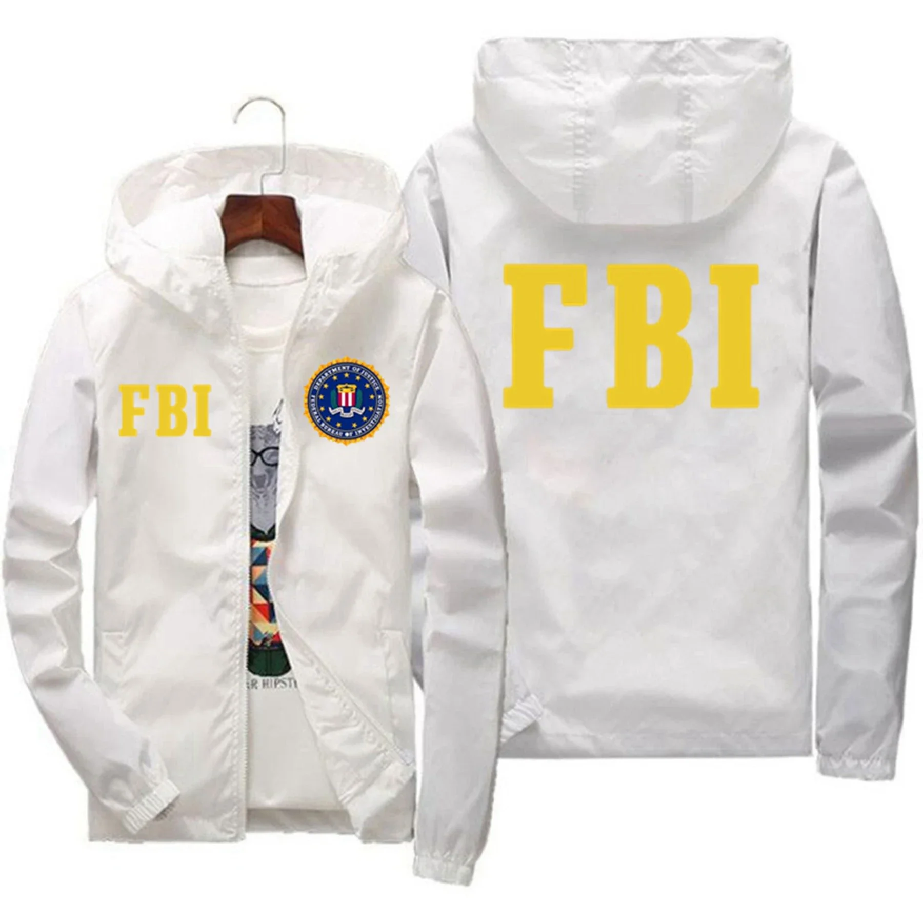 Высококачественные мужские спортивные куртки с принтом ФБР, модные брендовые повседневные спортивные куртки и ветровки, весна и осень