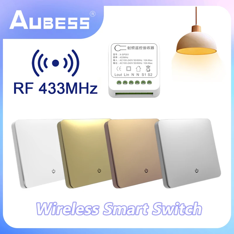 Wireless Smart Switch Light RF 433Mhz Wall Panel Switch Remote Control Mini Relay Receiver 220V Led Light Lamp Fan Smart Home