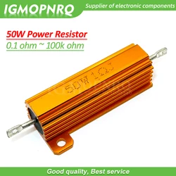 Resistencia de aluminio de 50W, carcasa metálica bobinada, 0,01 ~ 100K 2 6 8 10 20 100 150 200 300 1K 10K ohm