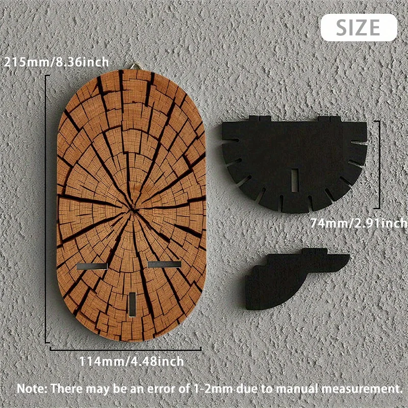A Multifunctional Wall-Mounted Candle Holder Featuring a 2D Tree Ring Pattern, Ideal for Use As a Key Holder And a Display Rack