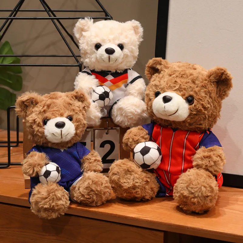 

16/23CM Football Bear Plush Doll Kawaii Stuffed Player Toys Commemorative National team Clubs Mascot Bear Plushie Holiday Gift