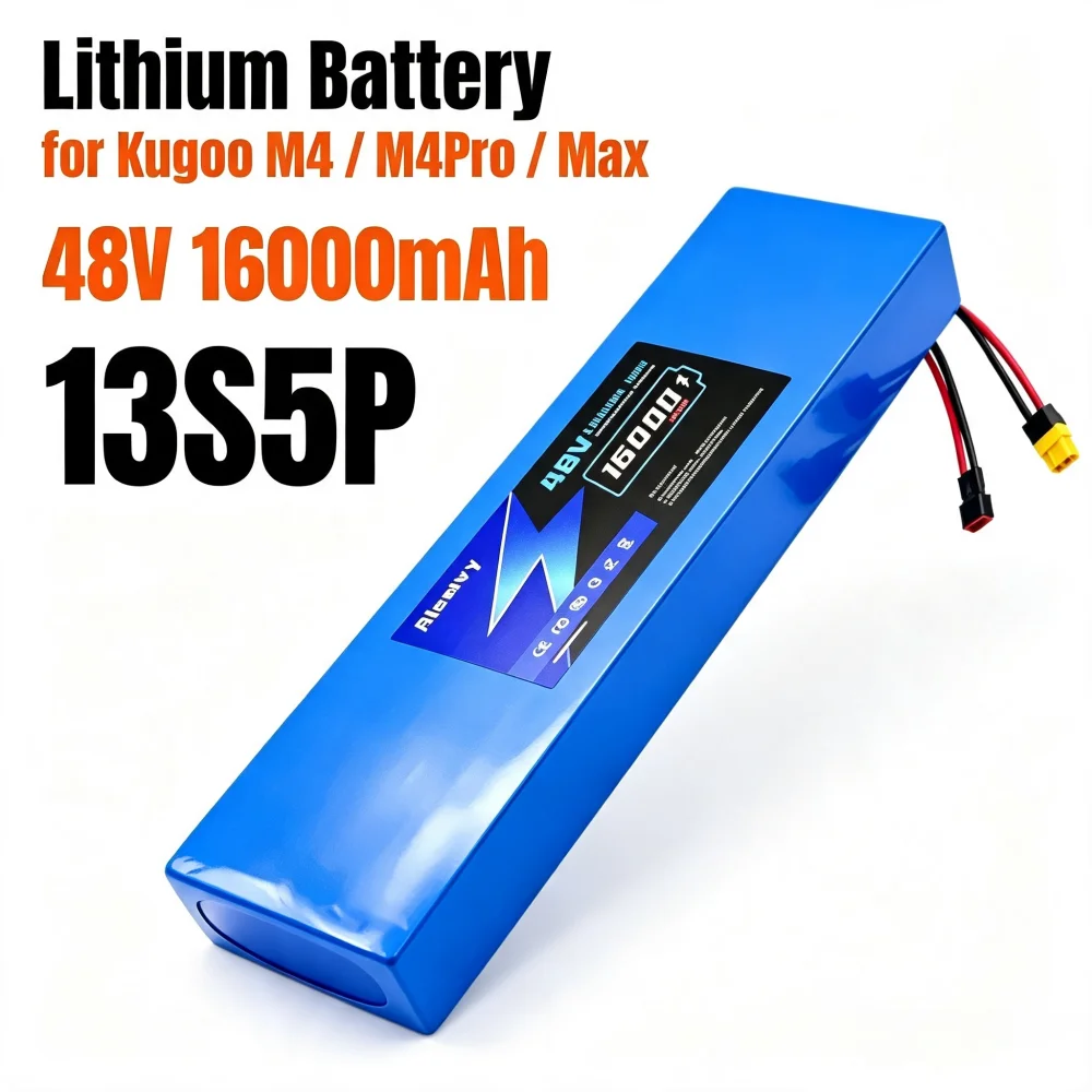 Rechargeable Lithium ion Battery Pack 13S5P 48V 16000mAh for Kugoo M4/M4Pro/ M5/M5Pro Electric Scooter Battery Pack