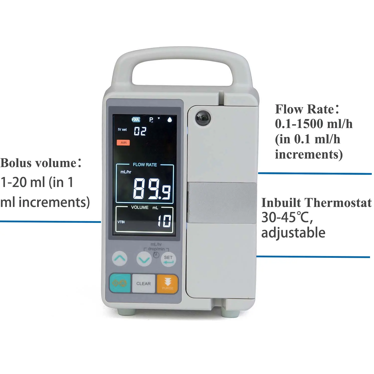 

Factory Price Veterinary Hospital Equipment Large LCD Screen Portable Electric IV Pmp for Vet use