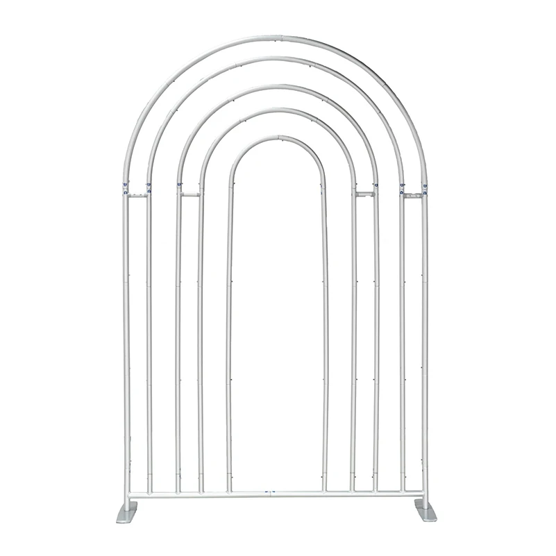 

Aluminum Rainbow Stripe Backdrop Arch Stand 5x7.5 Feet For Wedding Backdrops, Photo Booths, Birthday Party Decorations