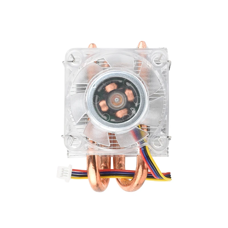 Low-Profile ICE Tower CPU Horizontal Cooling Fan for Raspberry Pi 5, U-Shaped Copper Tube, Cooling Fins, With Colorful RGB LED