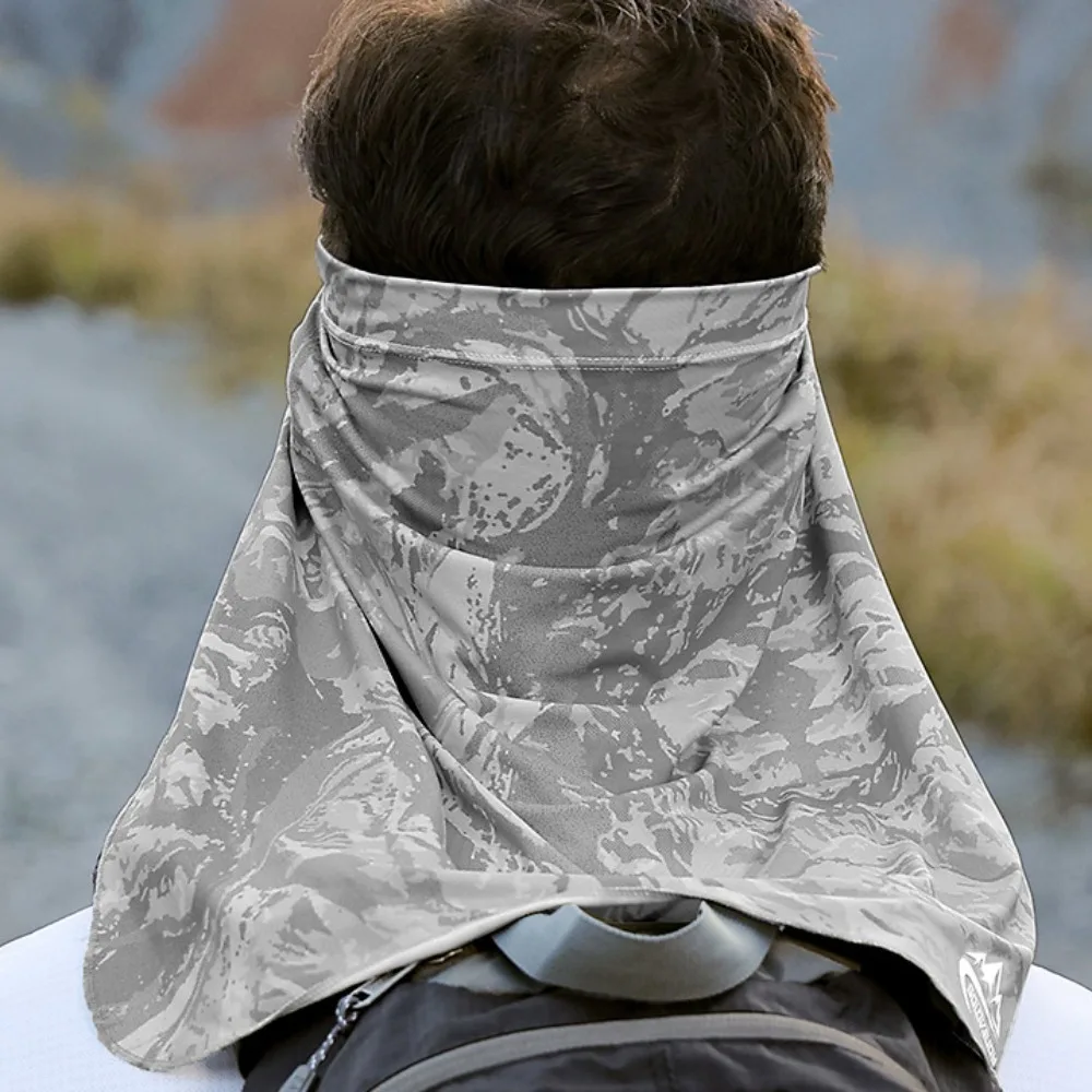 Elastic Fitness Elastic Headband Lengthened Brim Breathable Sun Protection Headband for The Neck Ice Silk Face Mask