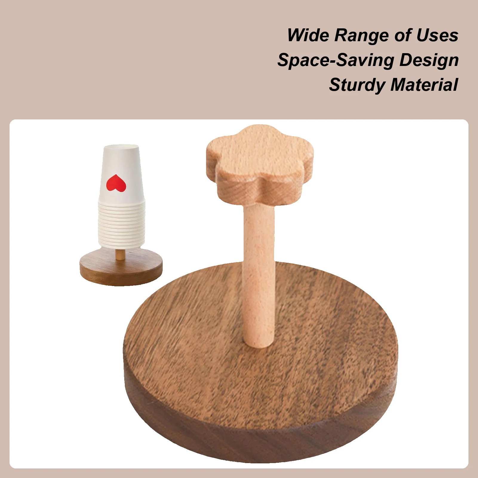 

Диспенсер для бумажных стаканчиков, деревянная подставка для кружки для напитков, декоративный держатель для бумажных стаканчиков для прикроватной тумбочки, ванной комнаты, стойки, кухни, кемпинга, кафе-бара