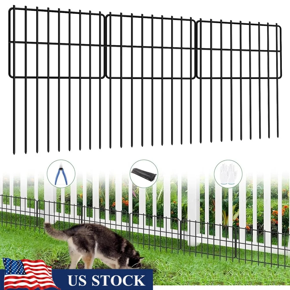 

26 Panels No Dig Animal Barrier Fence Rustproof Metal Garden Fencing Dog Rabbit Protection Easy Install Multi Purpose Border Kit