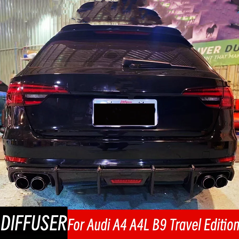 

For Audi A4 A4L B9 Travel Edition 2017 2018 2019 Real Carbon Fibe Rear Bumper Diffuser Splitters Car Exterior Accessorie Part