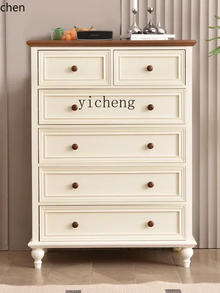 b6.23 solid wood drawers, lockers, living room, bedroom, six-chest cabinet, bedside stand cabinet