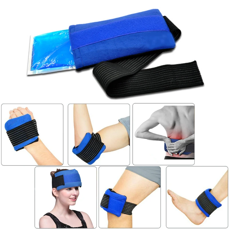 

Reusable Ice Pack with Elastic Strap Cold Hot Therapy Packs for Sport Injury First Aid Knee Back Wrist Shoulder Arm Pain Relief