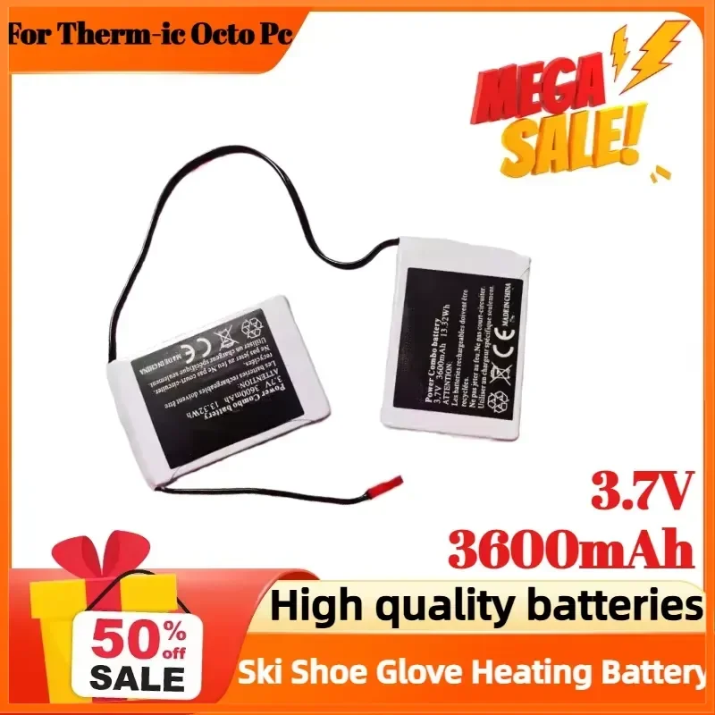 

3.7V 3600mAh For Therm-ic Octo Pc Power Combo Ski Shoe Glove Heating Battery