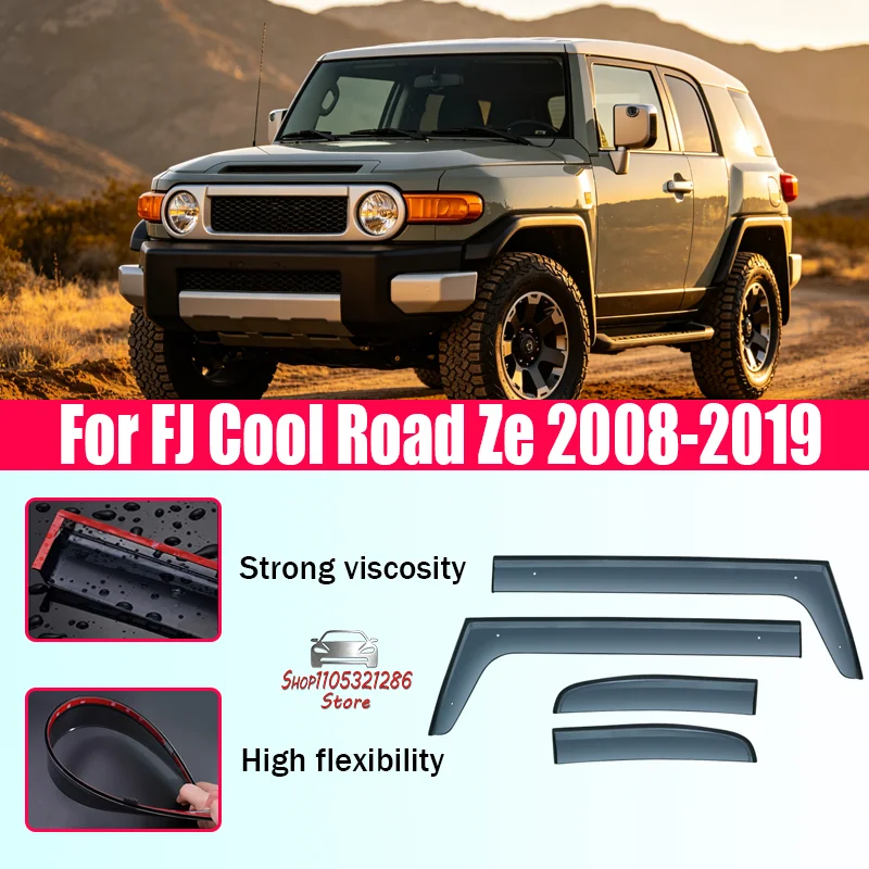For FJ Cool Road Ze 2008-2019 Rain or shine window protection plate rain eyebrow Window Deflector