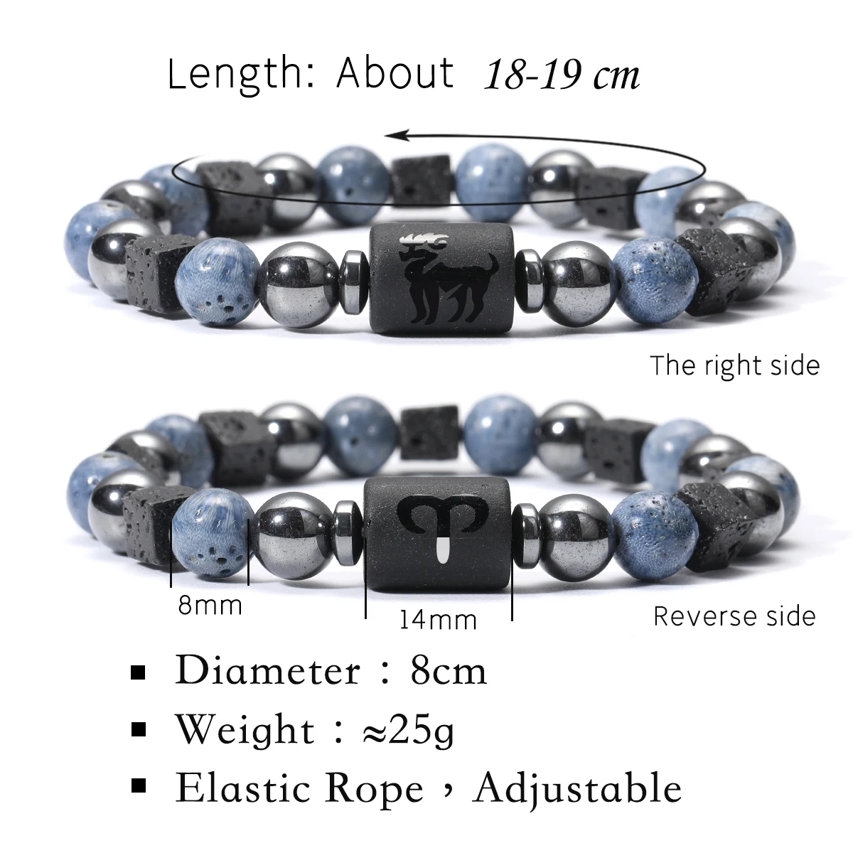 12 Zodiac Signs Natural Stone Bracelets Aries Virgo Pisces Bracelets Ladies Men's Couples Friendship Jewelry Gift Bracelets