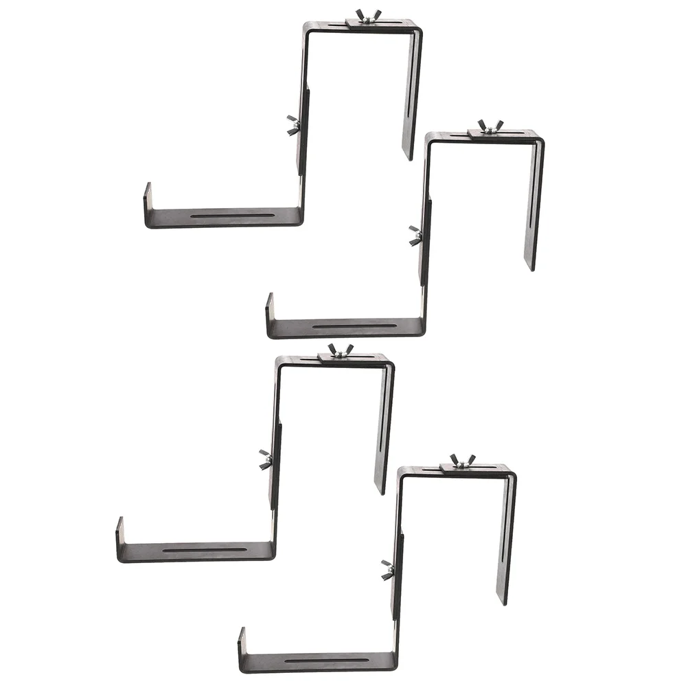 

4pcs Flower Pot Shelf Adjustable Mounting Rail Hanger For Balcony Deck Railing Plant Holder Outdoor Hanging Bracket Planter