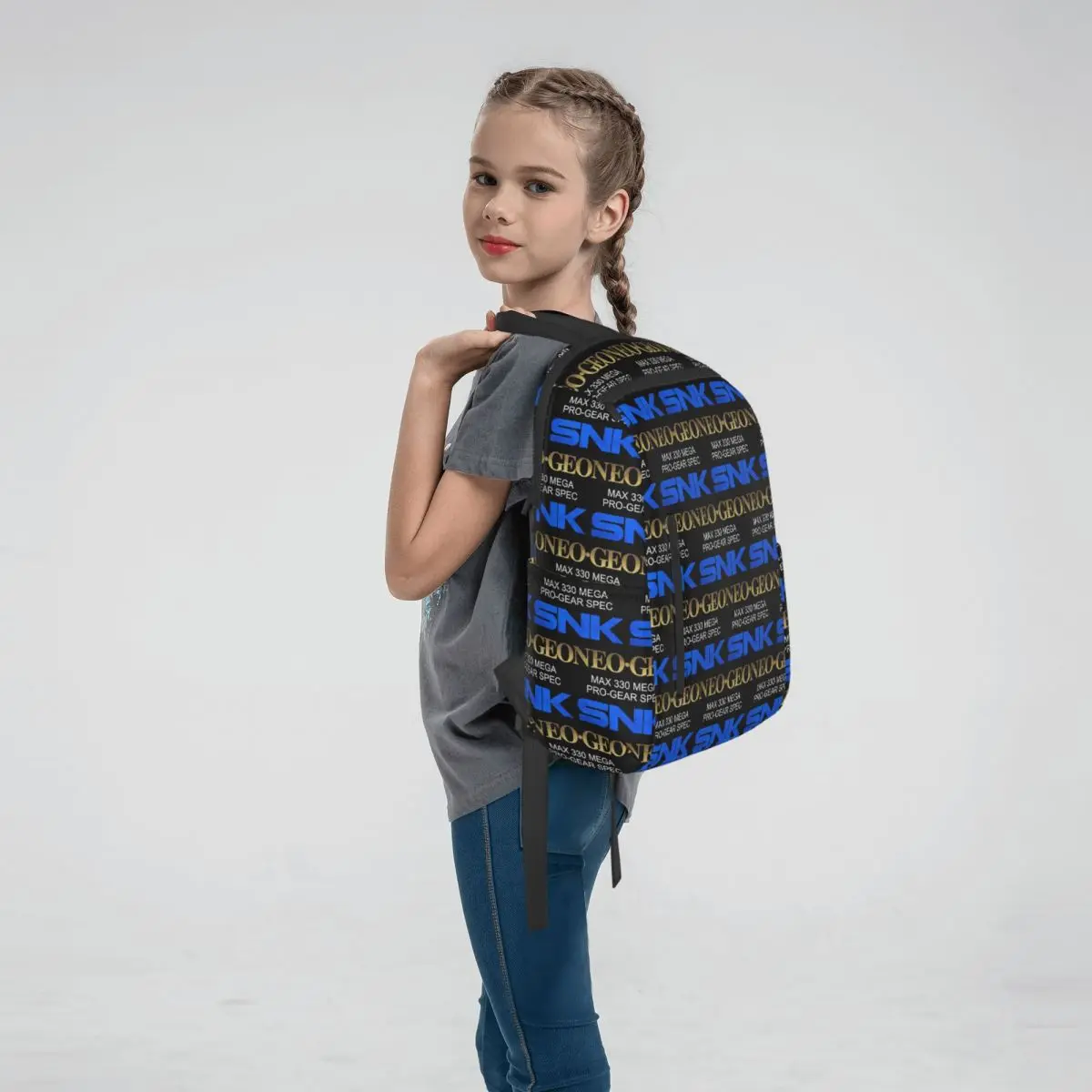 Neo Geo Pro Gear Spec Gold Retro Design Backpack Daypack Boys Girls BookBag School Bag Shoulder Bags for Men Women