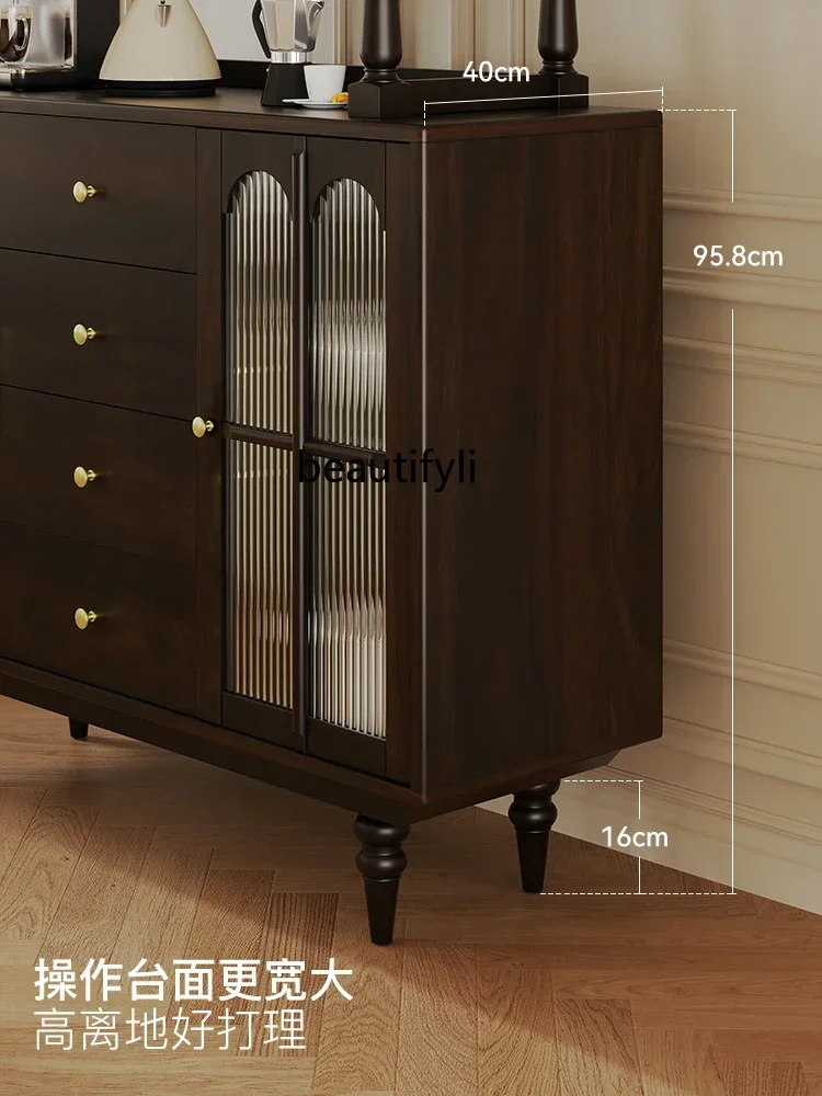 

X18 American style, retro style solid wood dining side cabinet, light luxury storage tea cabinet, modern simple kitchen cabinet